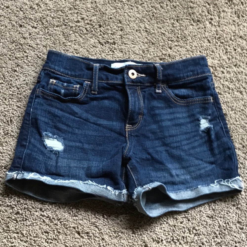 Abercrombie Kids distressed jean shorts